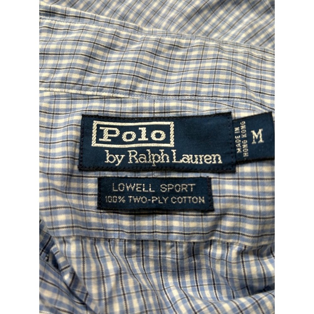Polo Ralph Lauren Lowell Sport Mens Long Sleeve Button Down Blue Check Medium‎ - Picture 7 of 7